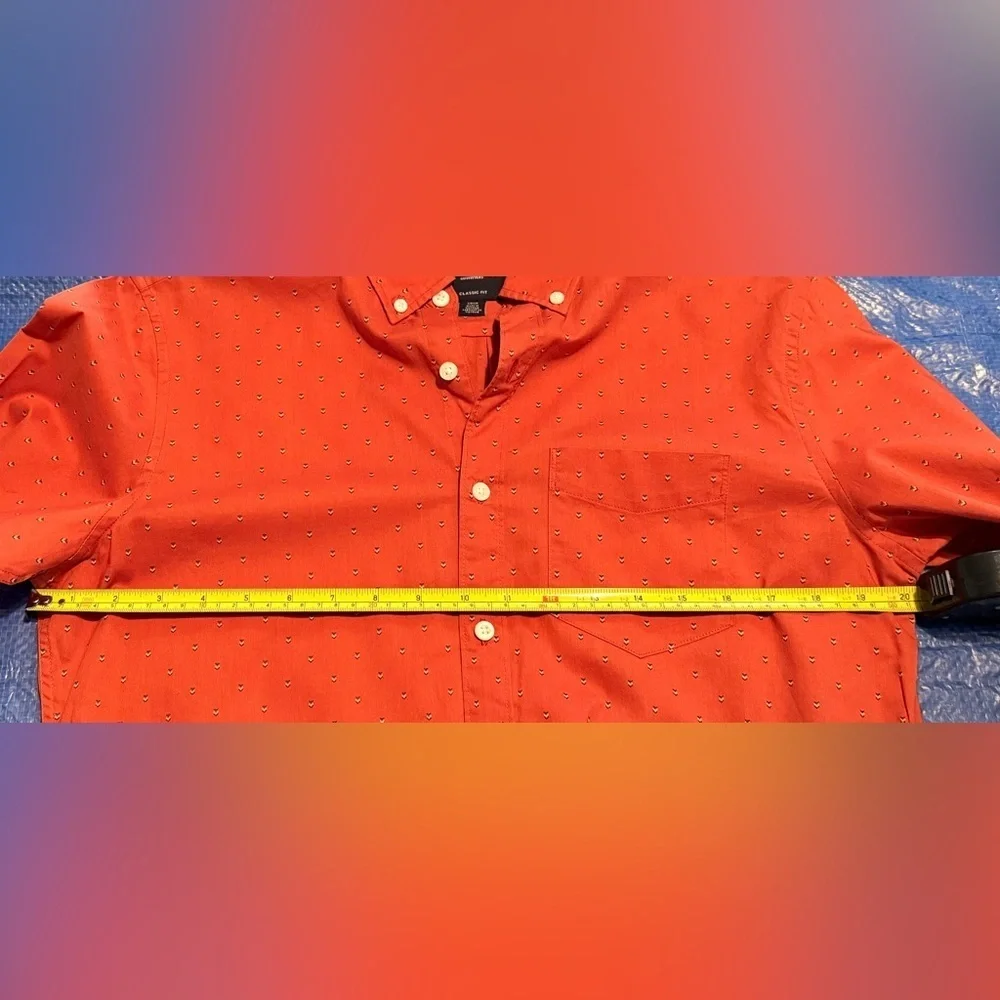 Men's American Eagle Outfitters Size Small Orange Button-Up Shirt